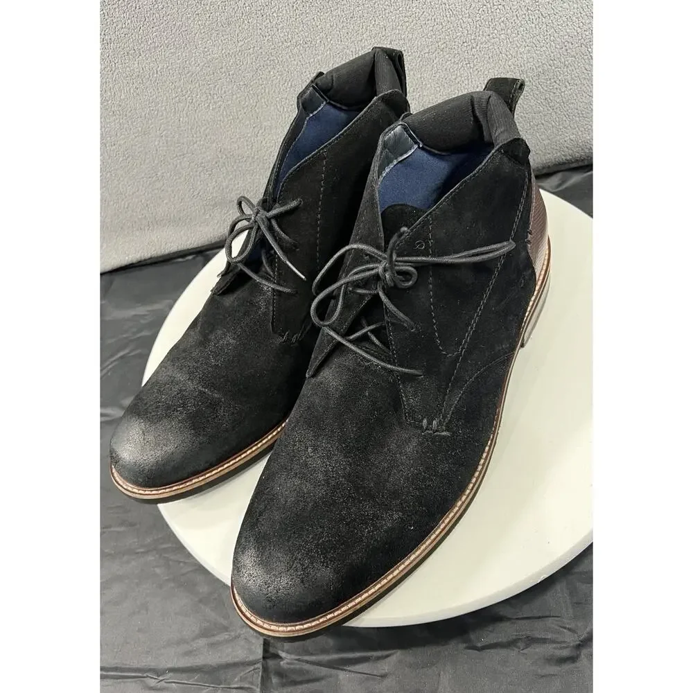 Dr Scholls Weekly Chukka Ankle Boots Shoes Black Suede Leather Mens Size 13